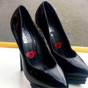 RedKiss Women’s Black stiletto High Heel Platform Pumps Shoes Size 7